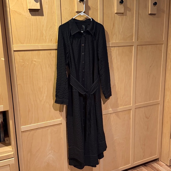 Anthropologie Black Button-Up Dress - Picture 2 of 8